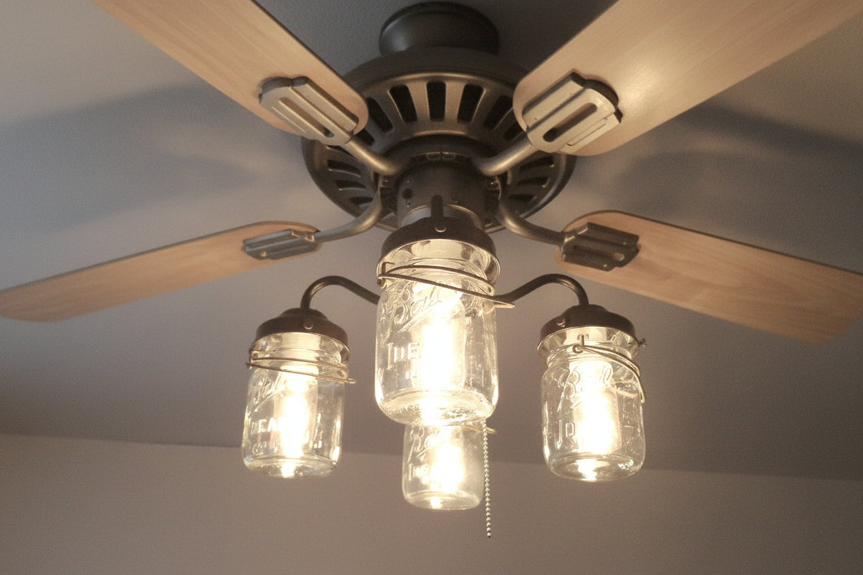 Vintage Mason Jar Light Kit for Ceiling Fan