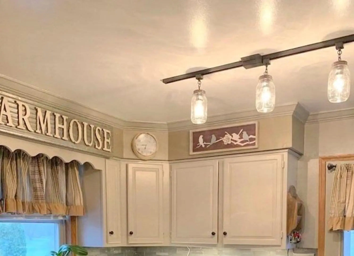 Mason Jar Track Lighting Trio