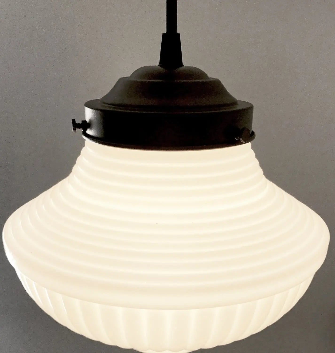 Vintage Traditional Milk Glass Pendant Light