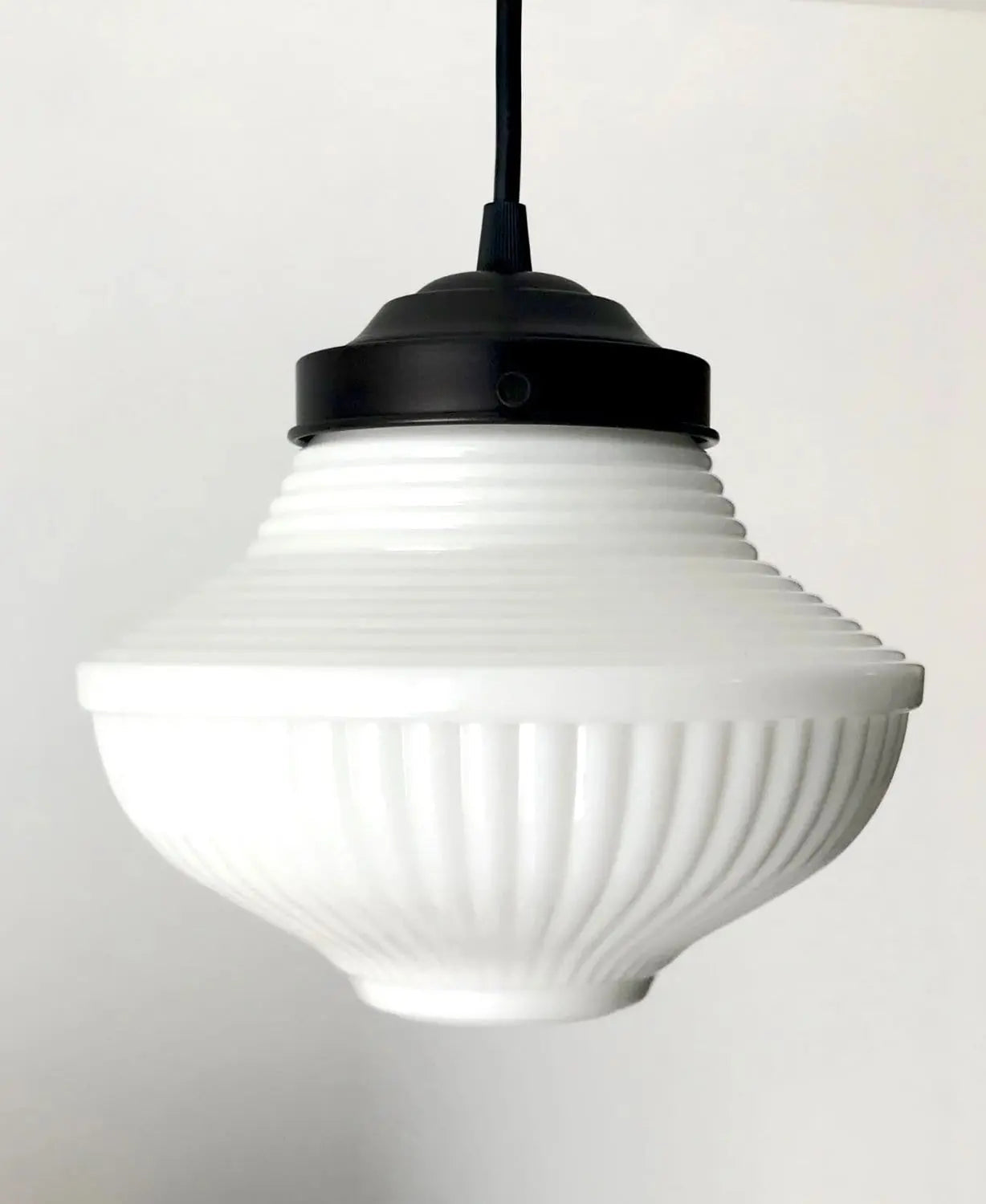 Vintage Traditional Milk Glass Pendant Light