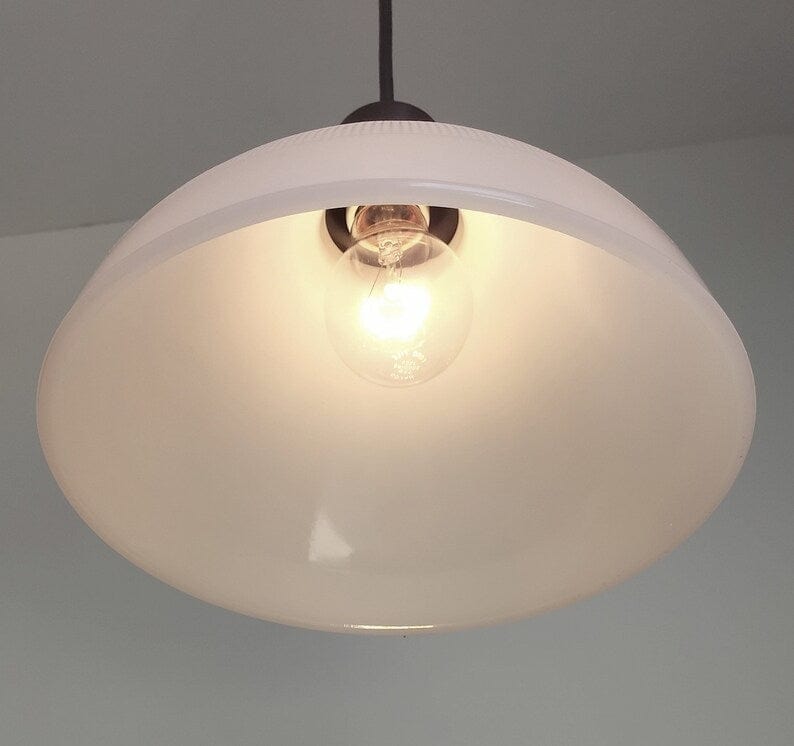 Authentic Antique Milk Glass Pendant Light