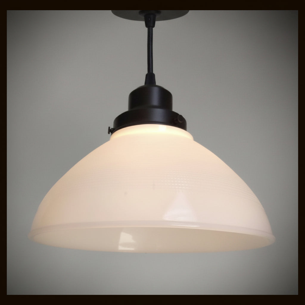 Authentic Antique Milk Glass Pendant Light