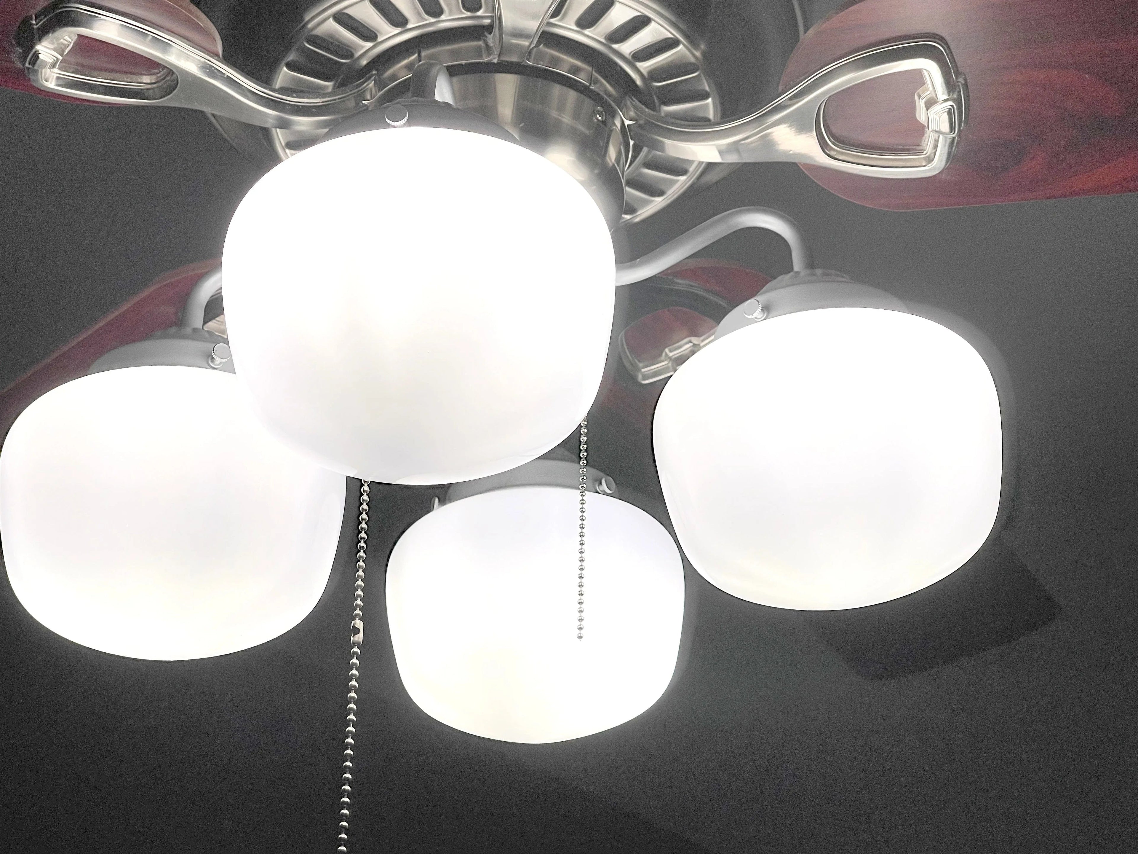 Schoolhouse Milk Glass Ceiling Fan Light