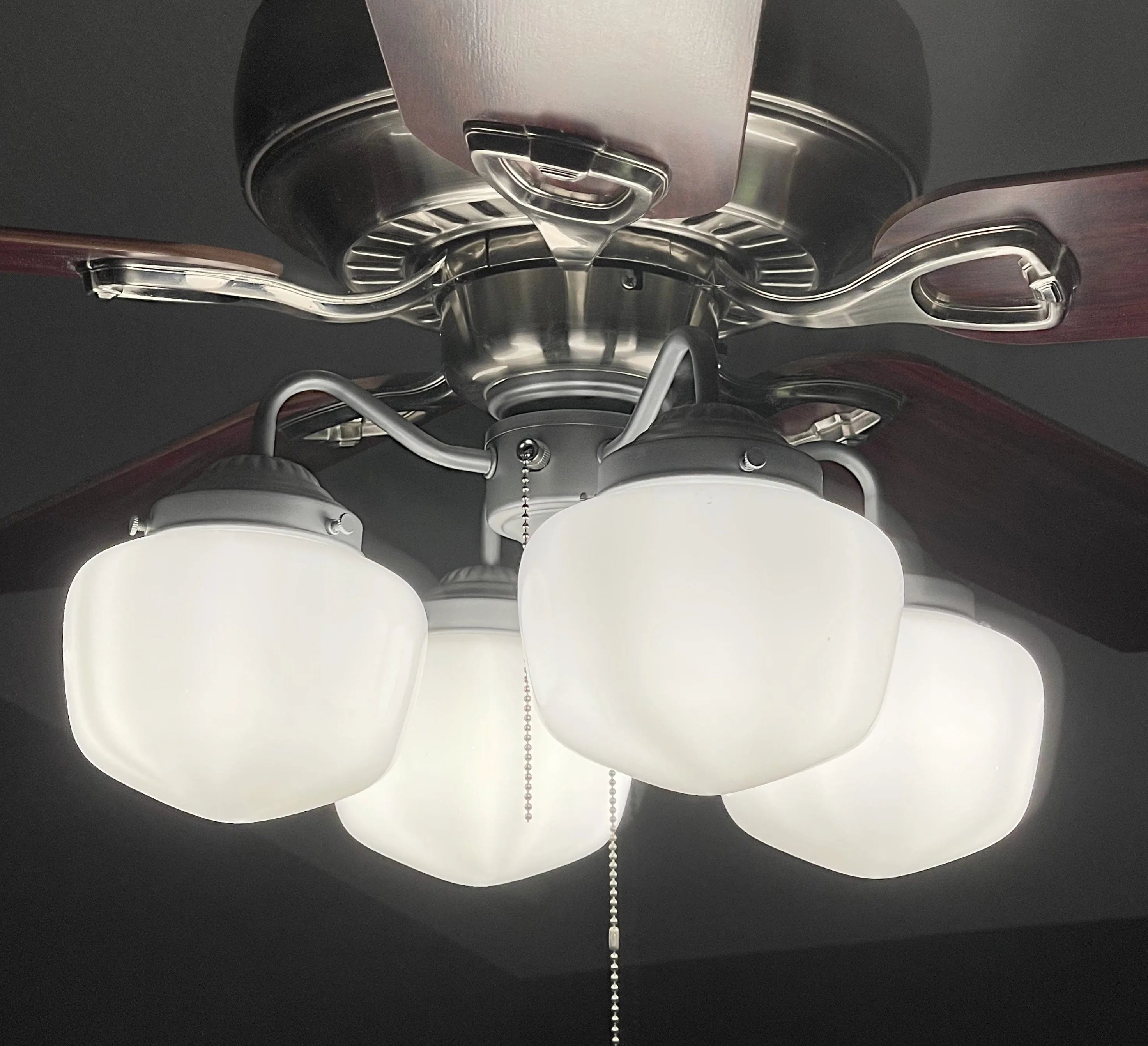 Schoolhouse Milk Glass Ceiling Fan Light