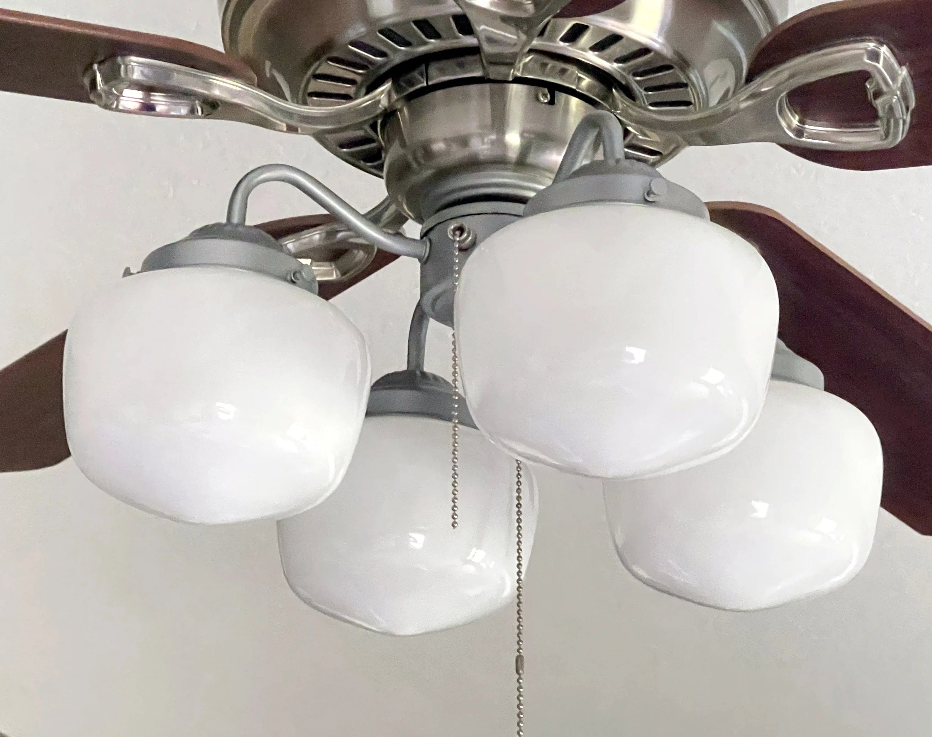 Schoolhouse Milk Glass Ceiling Fan Light
