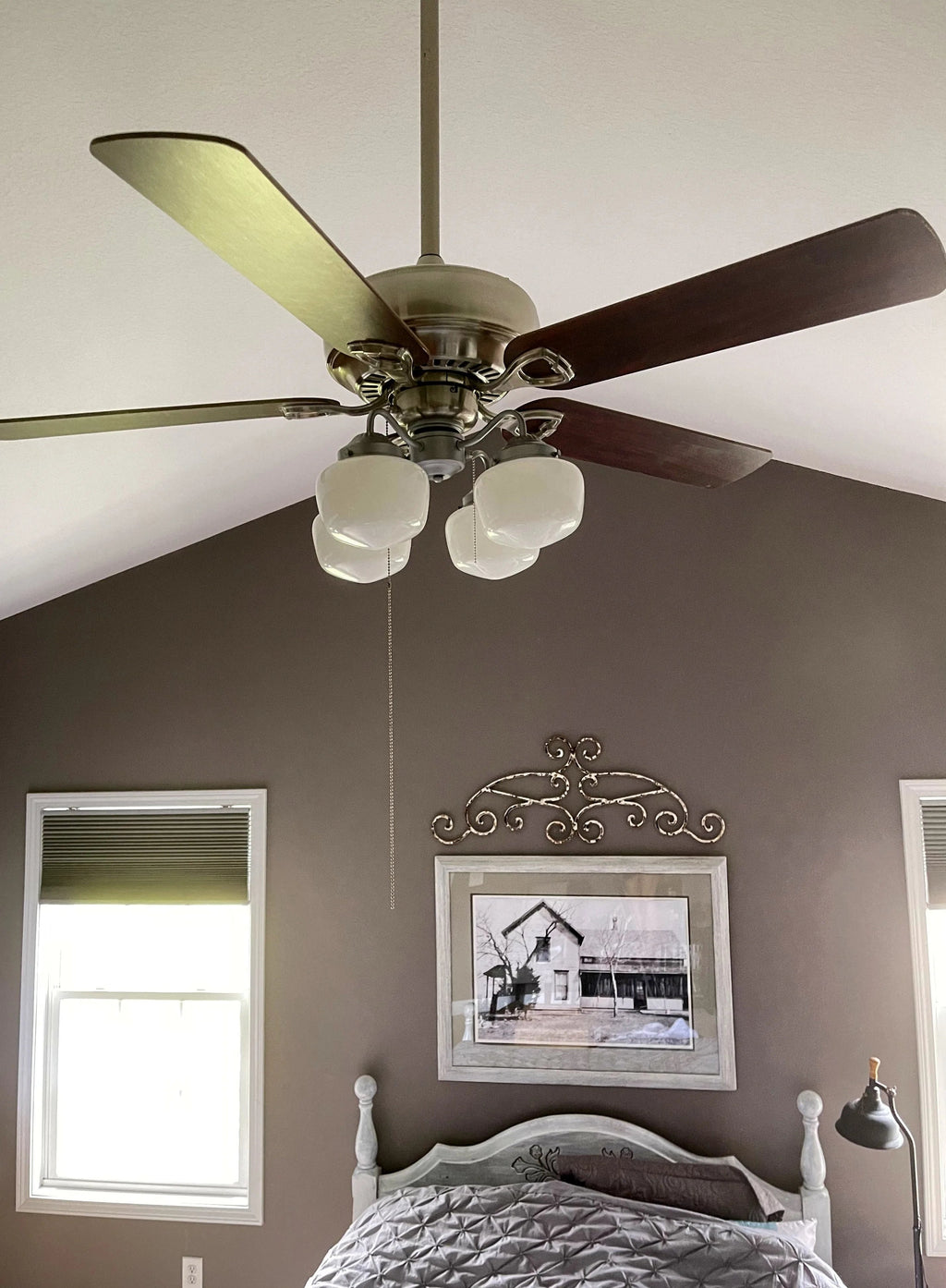 Schoolhouse Milk Glass Ceiling Fan Light