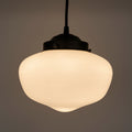 Modern Milk Glass Schoolhouse Pendant Light 8in