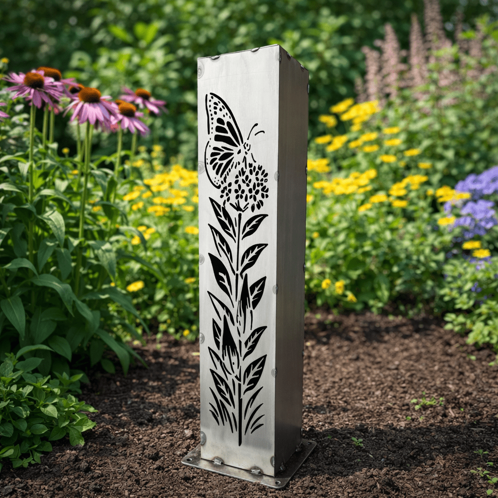 Monarch Meadow Solar Luminary Pillar