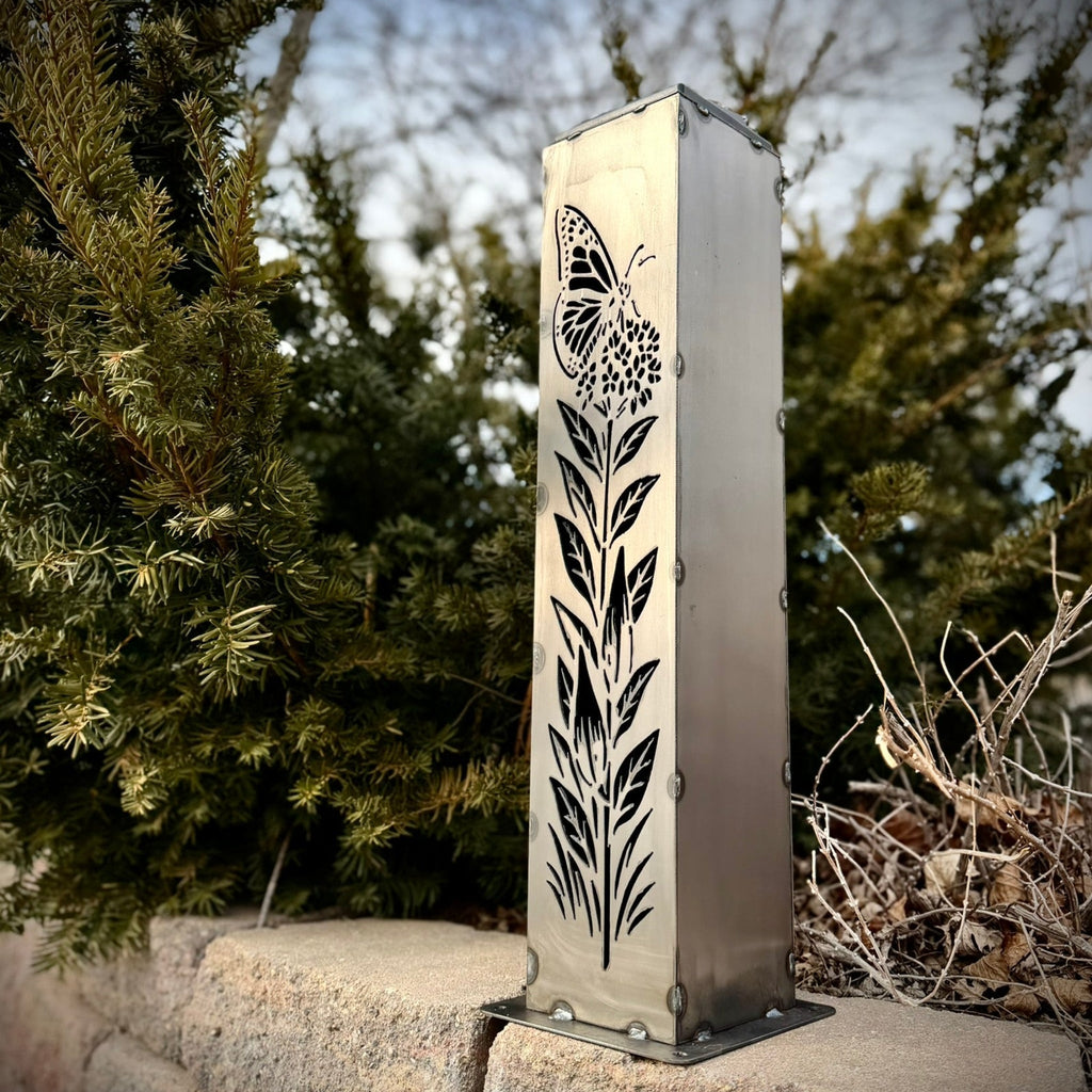 Monarch Meadow Solar Luminary Pillar