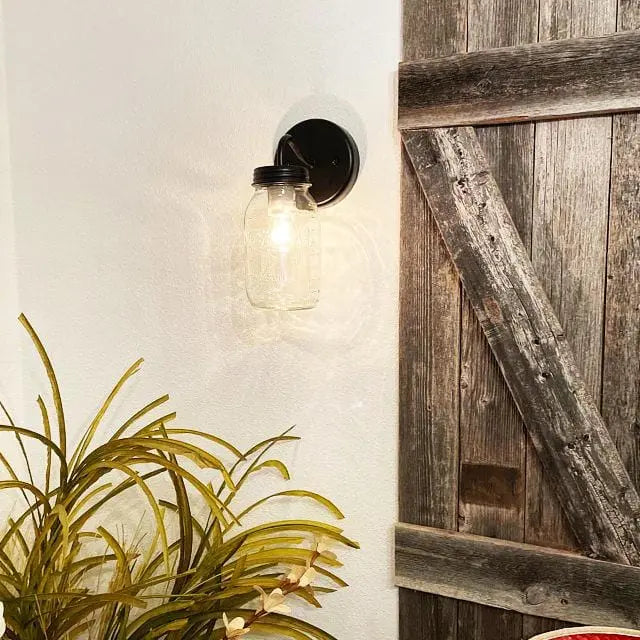 Mason Jar Wall Sconce Lighting Fixture New Quart
