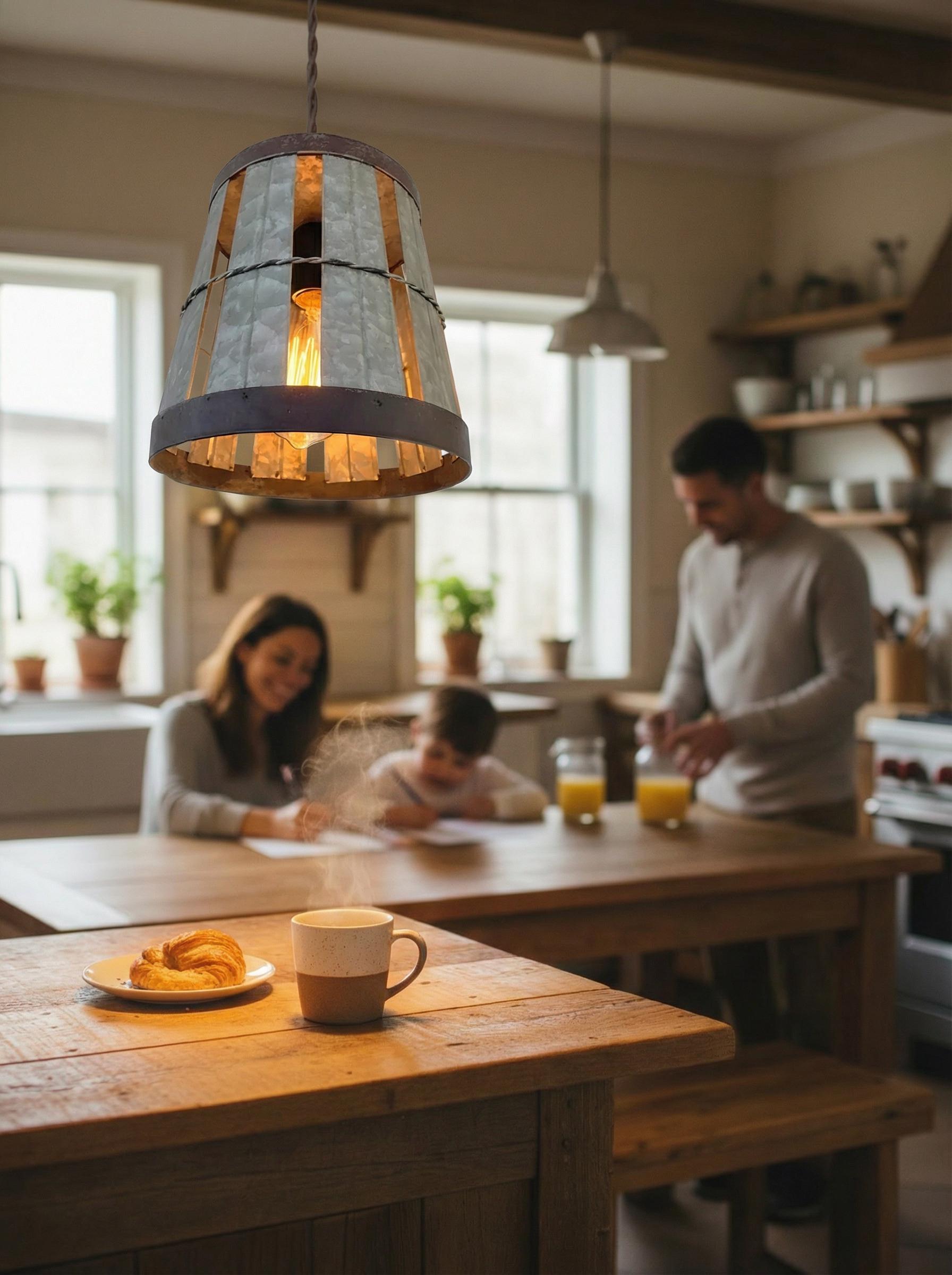 Galvanized Open Weave Idustrial Pendant Light