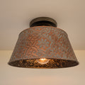 Ornate Copper Flush Mount Ceiling Light Rustic Farmhouse