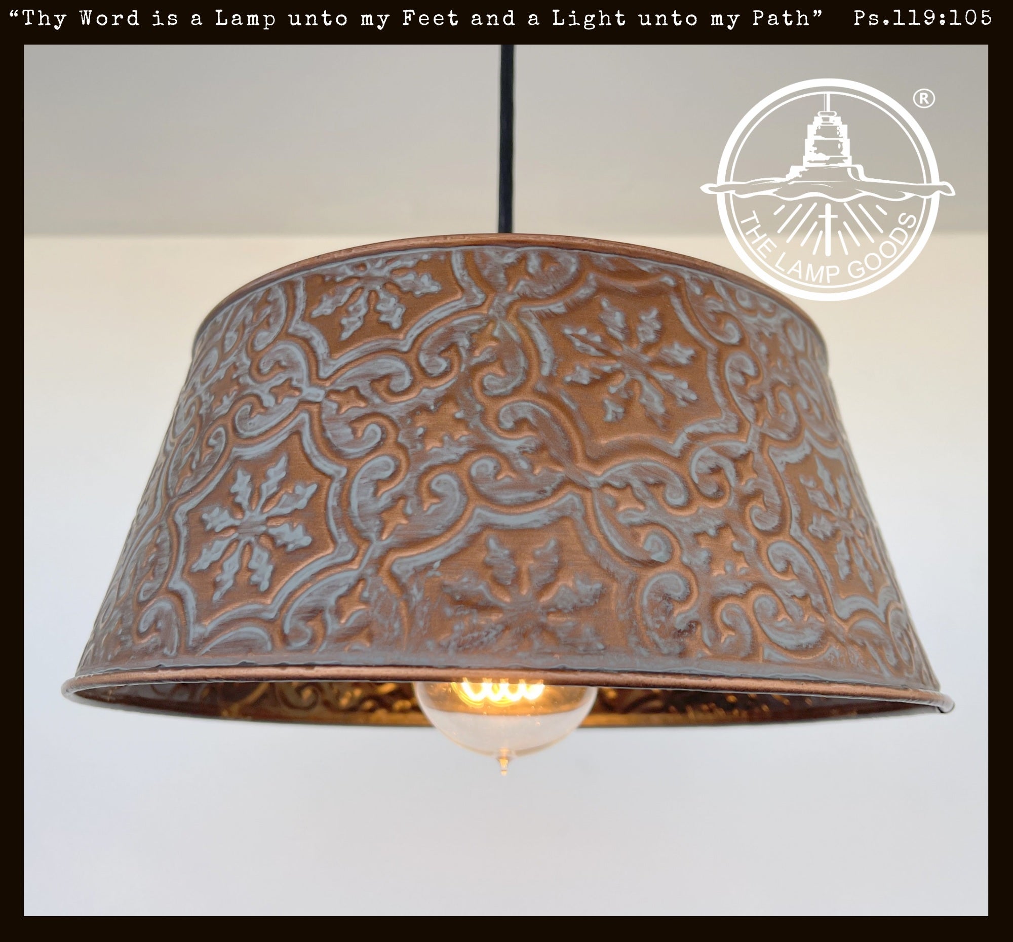 Ornate Copper Flush Mount Ceiling Light Rustic Farmhouse