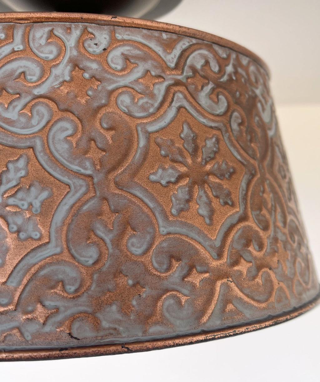Ornate Copper Flush Mount Ceiling Light Rustic Farmhouse