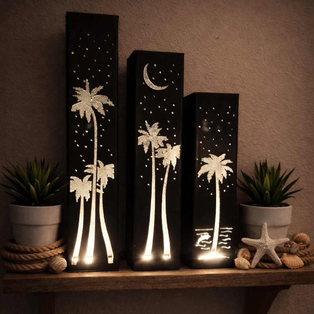 Palm Trees Under the Stars Indoor Luminary Multiple Sizes