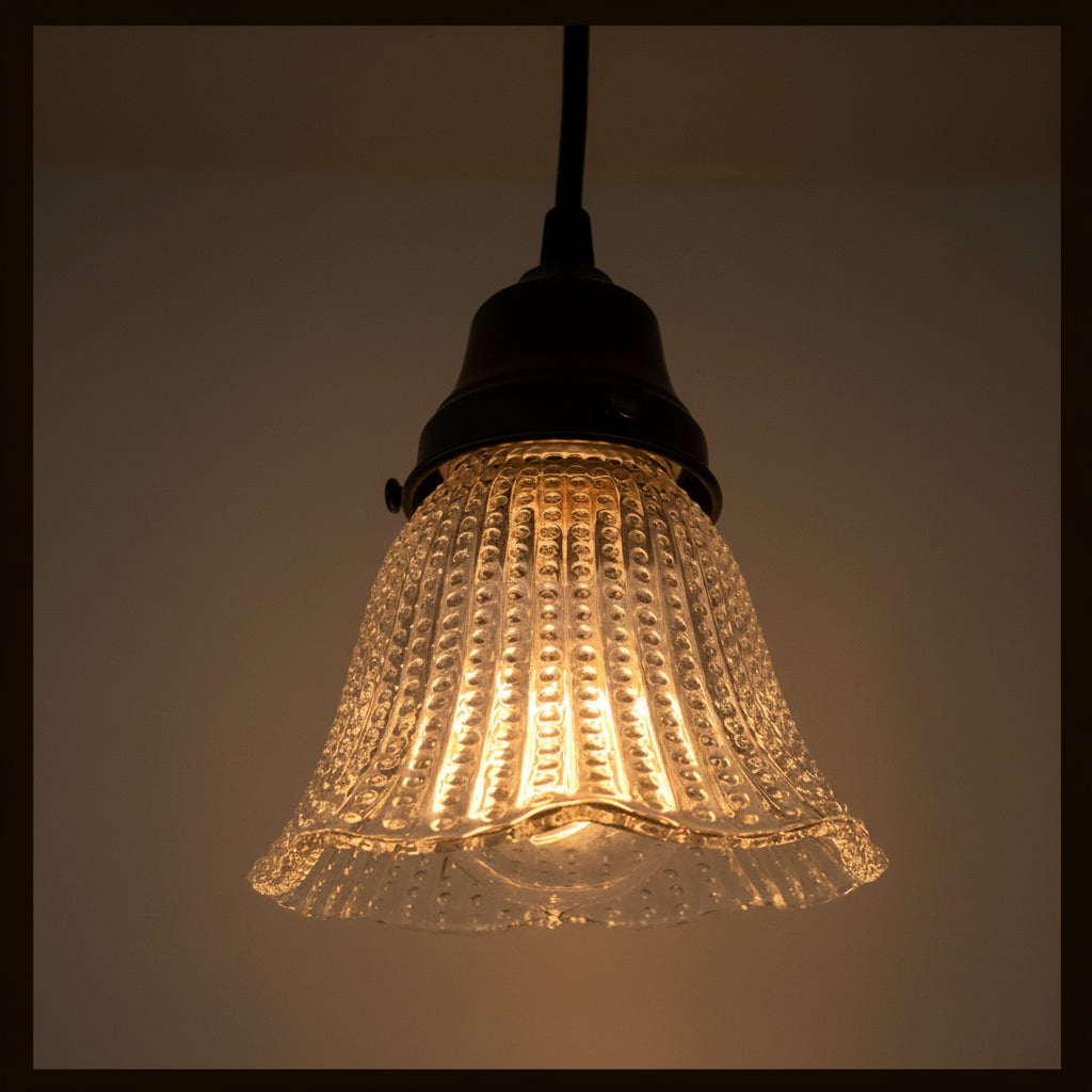 Petite Hobnail 1940's Glass Pendant Light