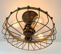 Rustic Industrial Cage Ceiling Light