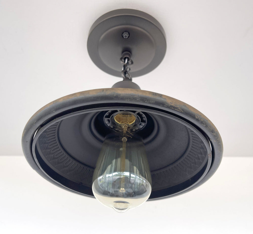 Rustic Industrial Farmhouse Ceiling Light Metal Flush Mount