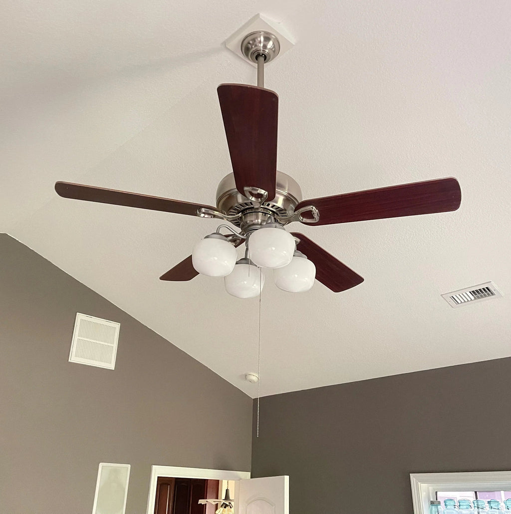 Schoolhouse Milk Glass Ceiling Fan Light