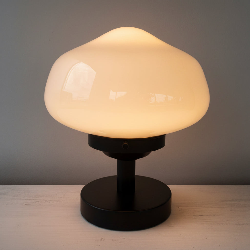 Schoolhouse Milk Glass Table Lamp Fixture