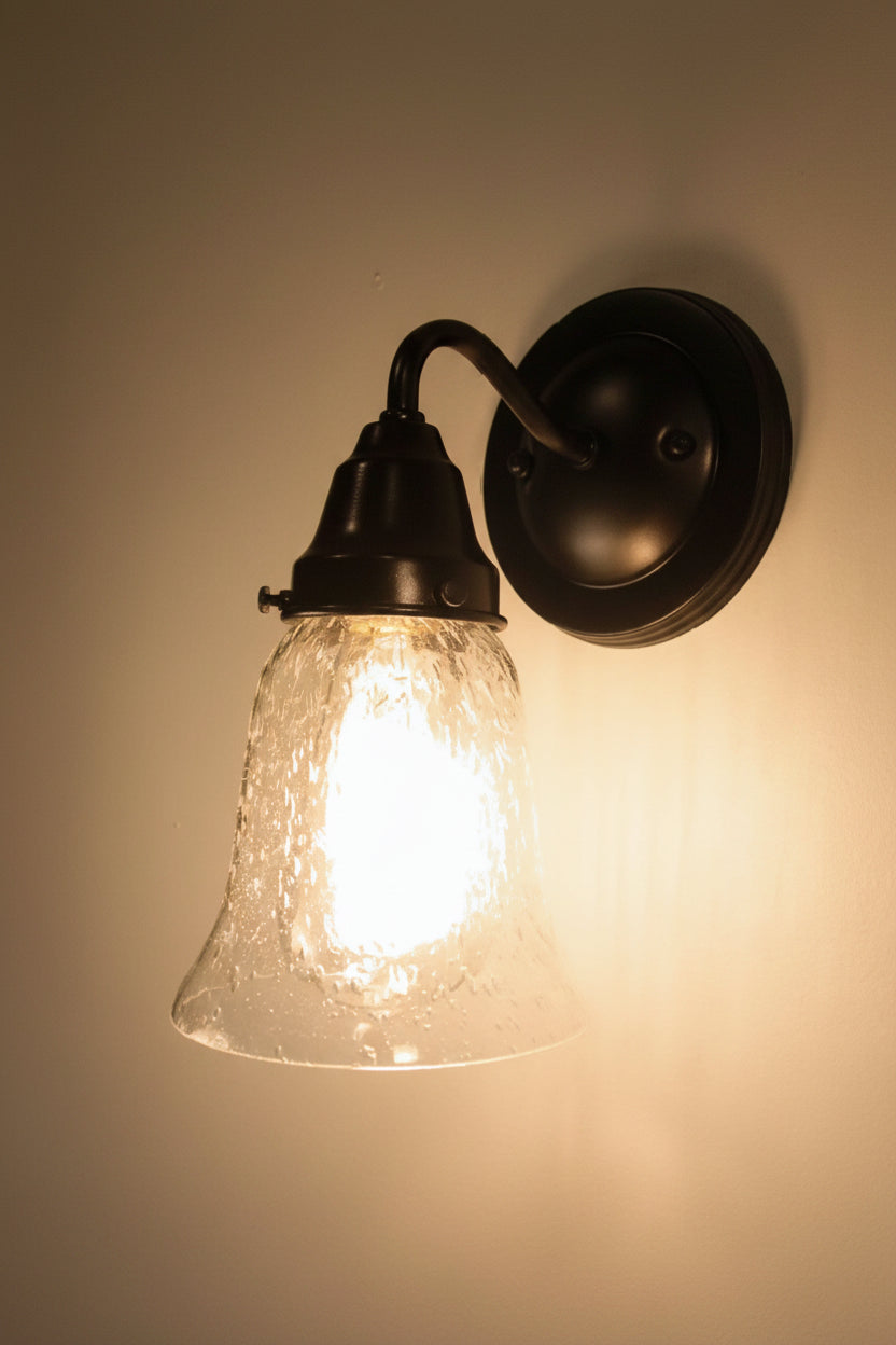 Seeded Glass Wall Sconce Light