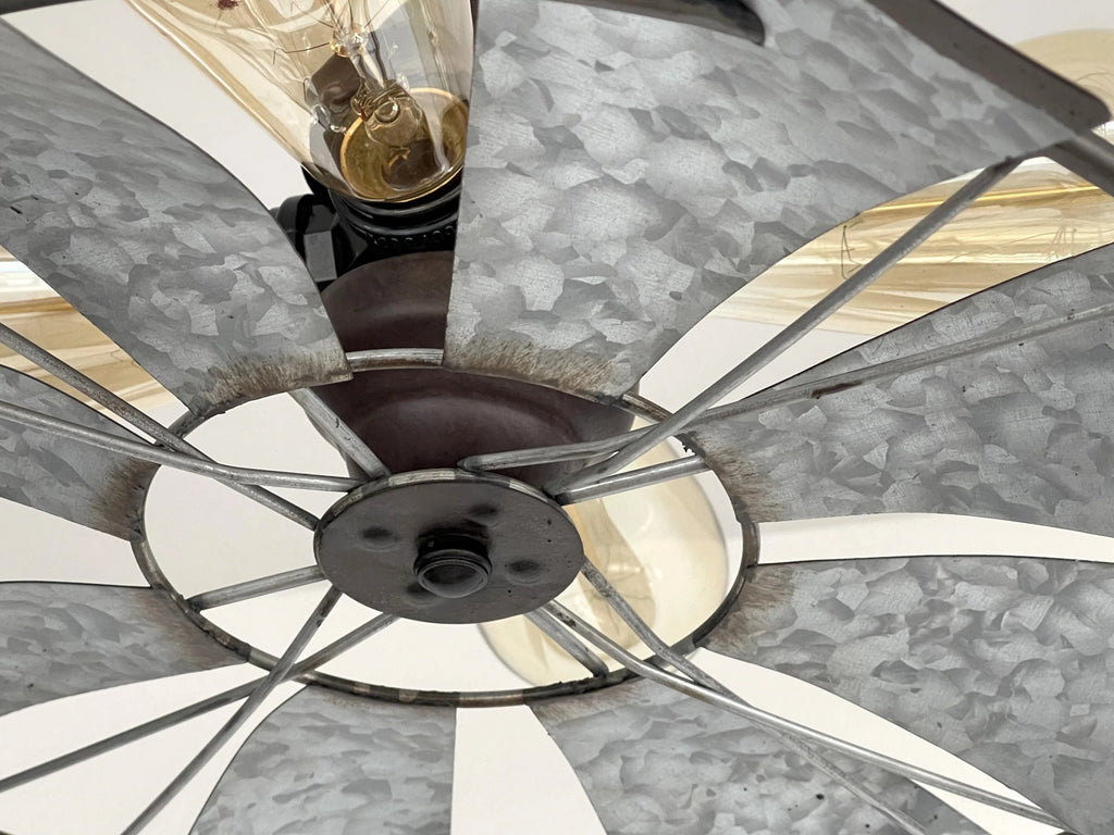 Farmhouse Galvanized Windmill Ceiling Light