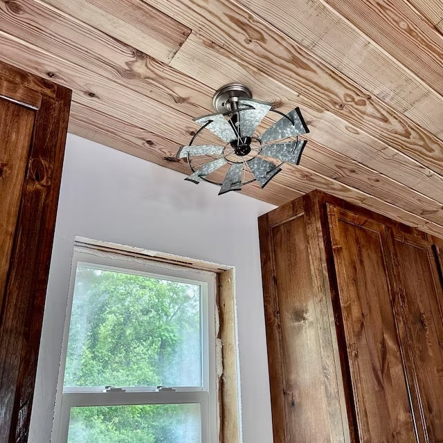 Farmhouse Galvanized Windmill Ceiling Light