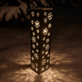 Snowflake Steel Solar Luminary Pillar Multiple Sizes