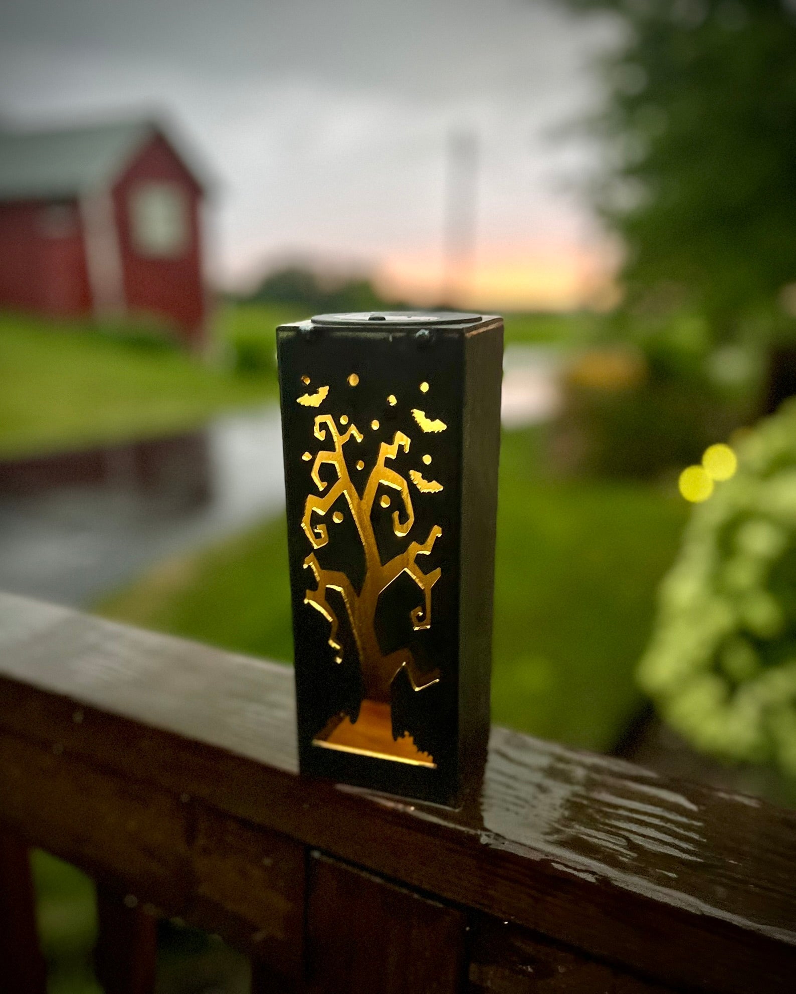 Spooky Tree Solar Tube Light Steel