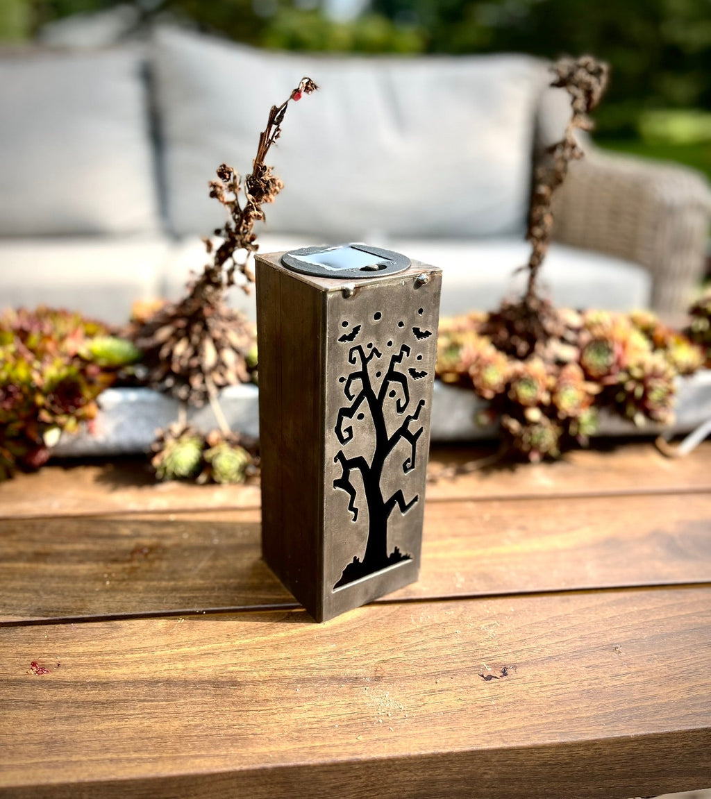Spooky Tree Solar Tube Light Steel