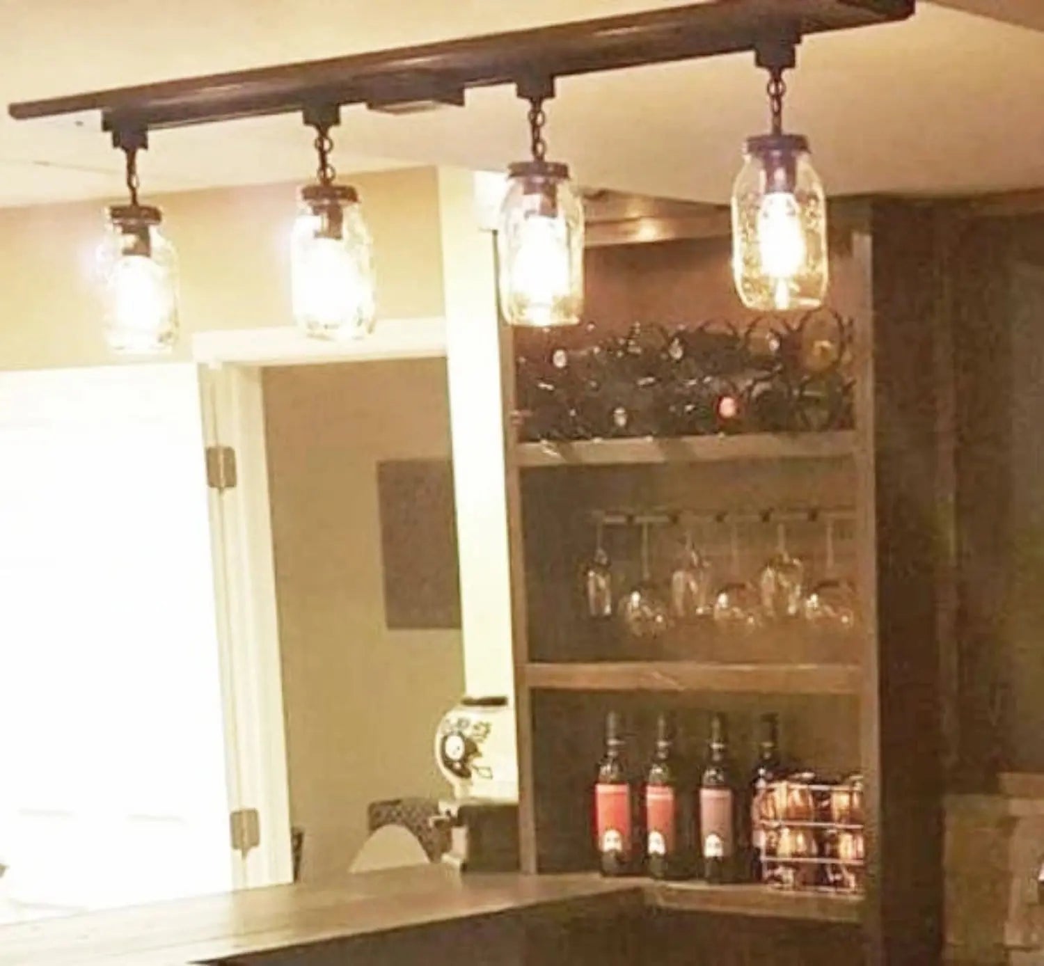 Mason Jar Track Lighting Trio