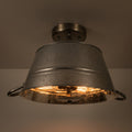 Galvanized Laundry Wash Tub Ceiling Light