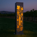 Vineyard Glow Solar Pillar - Steel Solar Light