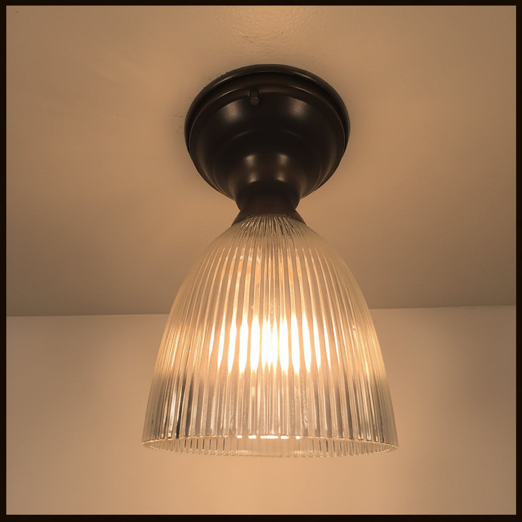 Vintage Slender Factory Holophane Industrial Ceiling Light