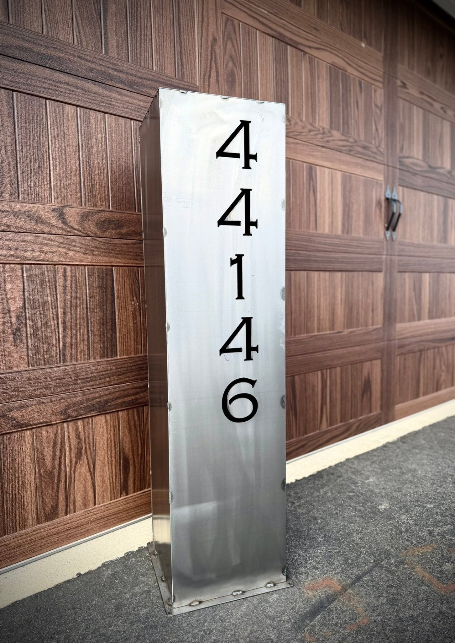 Wide Profile Home Address Solar Pillar Steel