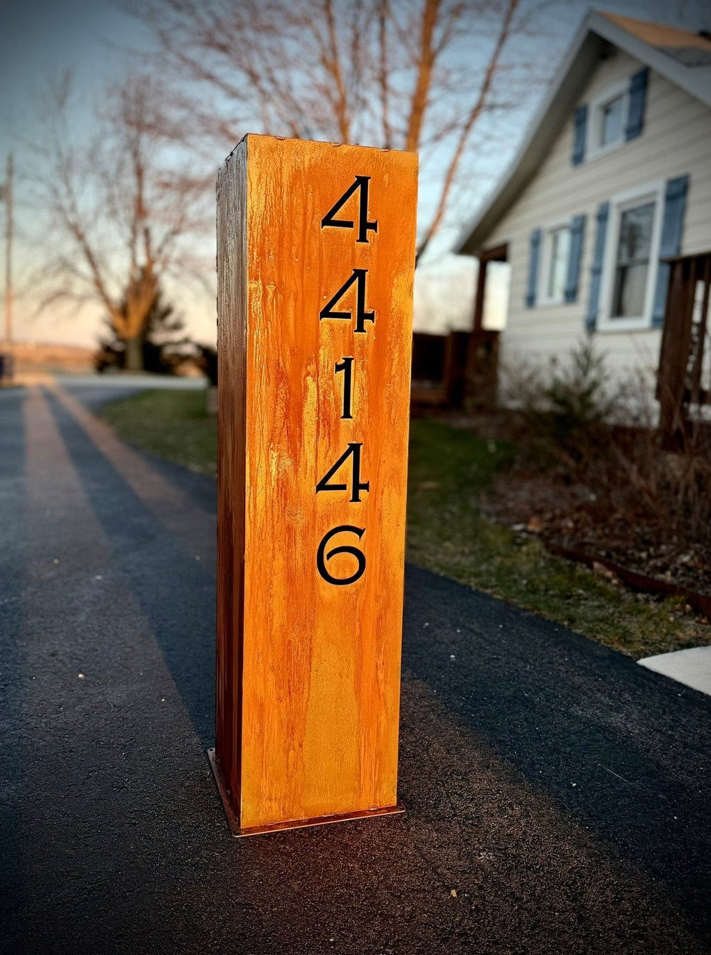Wide Profile Home Address Solar Pillar Steel