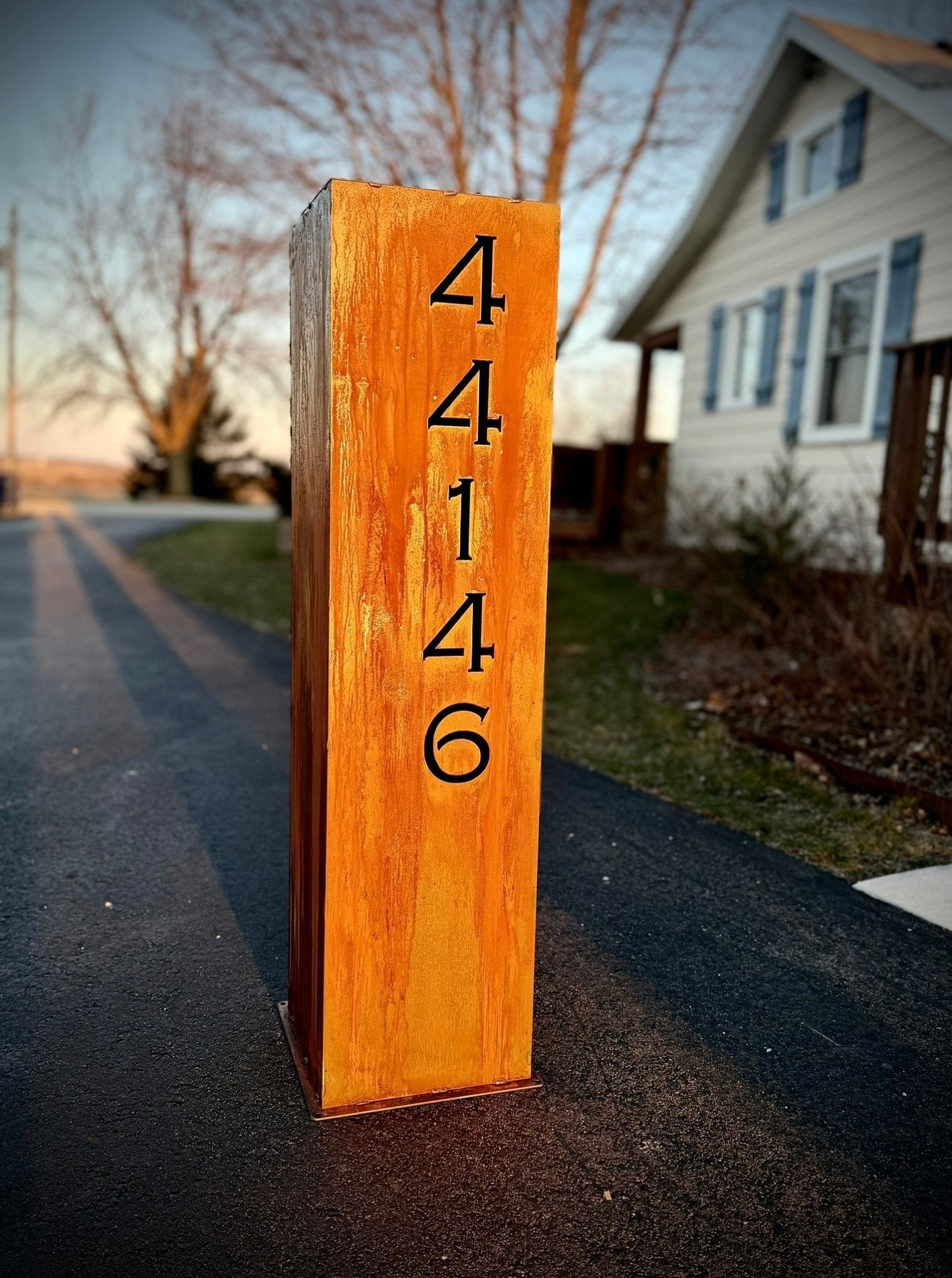 Wide Profile Home Address Solar Pillar Steel