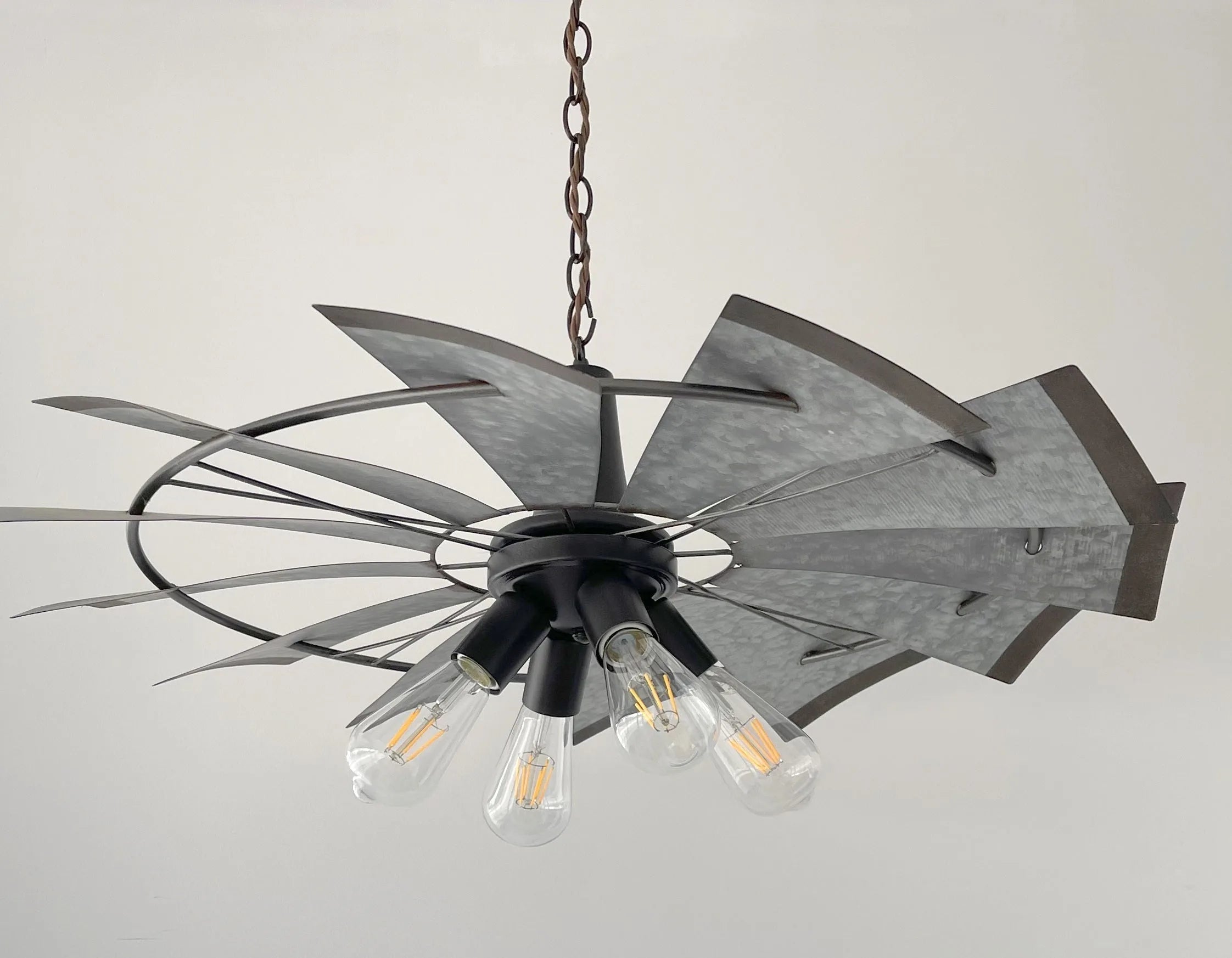 Farmhouse Windmill Chandelier Lighting Fixture 30in