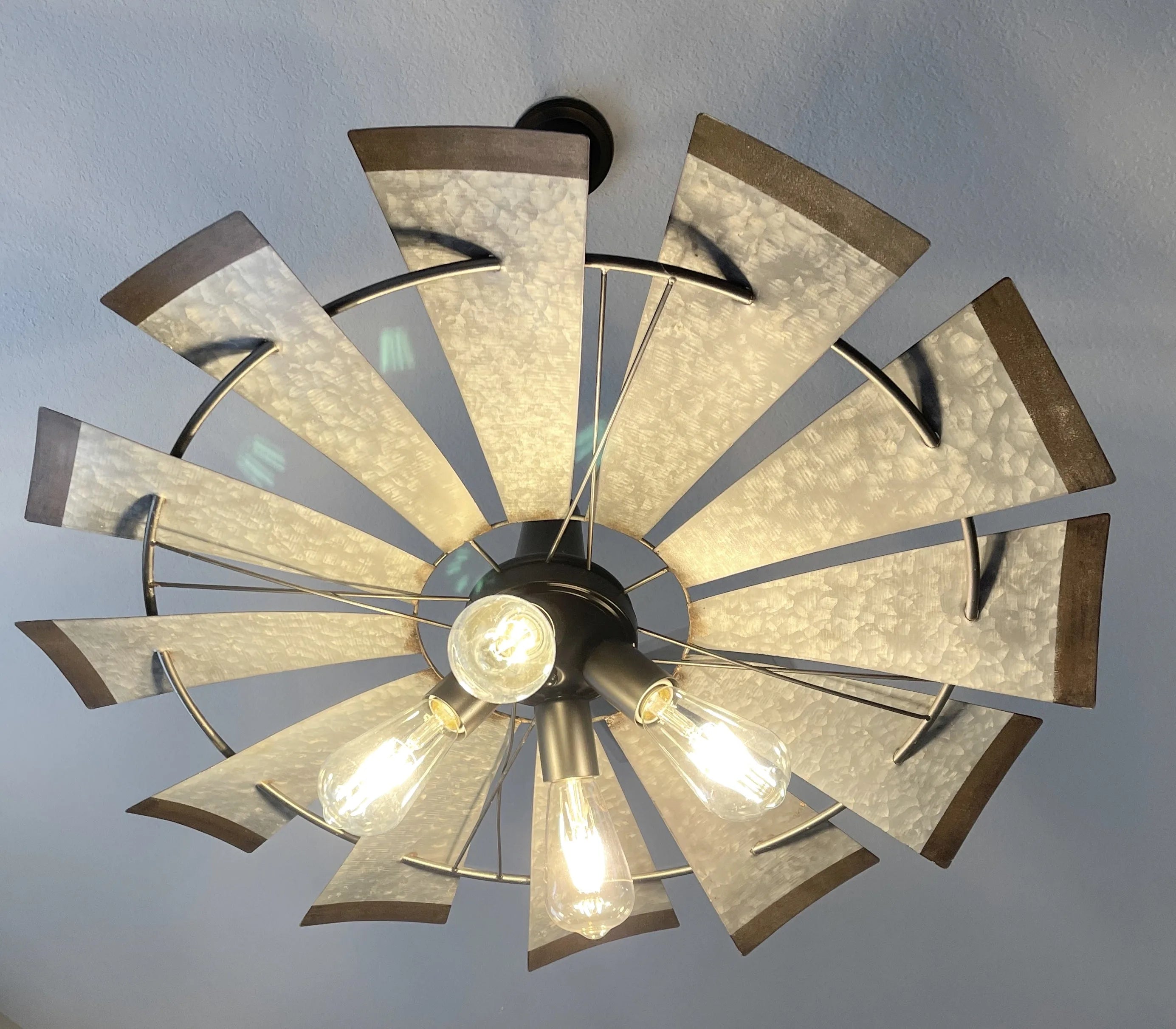 Farmhouse Windmill Chandelier Lighting Fixture 30in