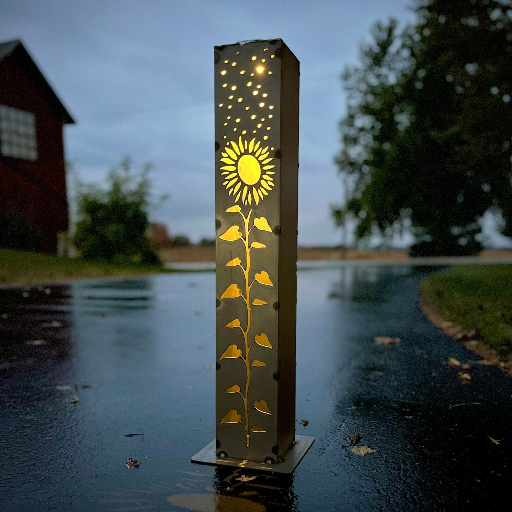 XL Square Sunflower Solar Pillar Multiple Sizes