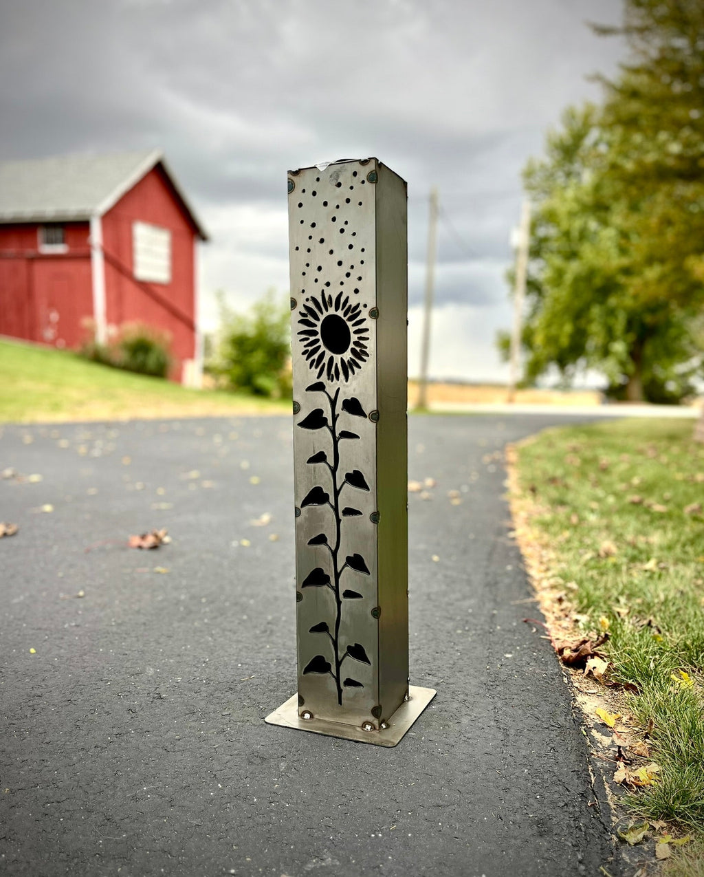 XL Square Sunflower Solar Pillar Multiple Sizes