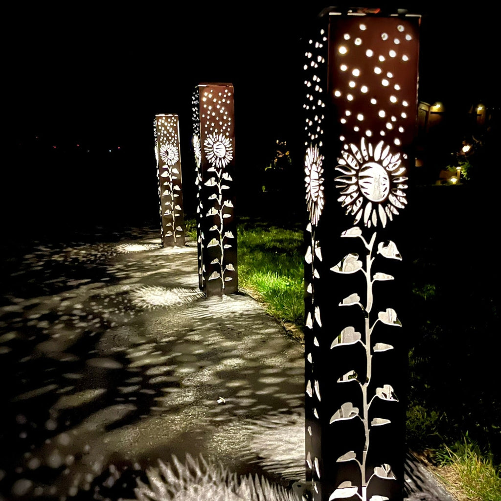 XL Square Sunflower Solar Pillar Multiple Sizes