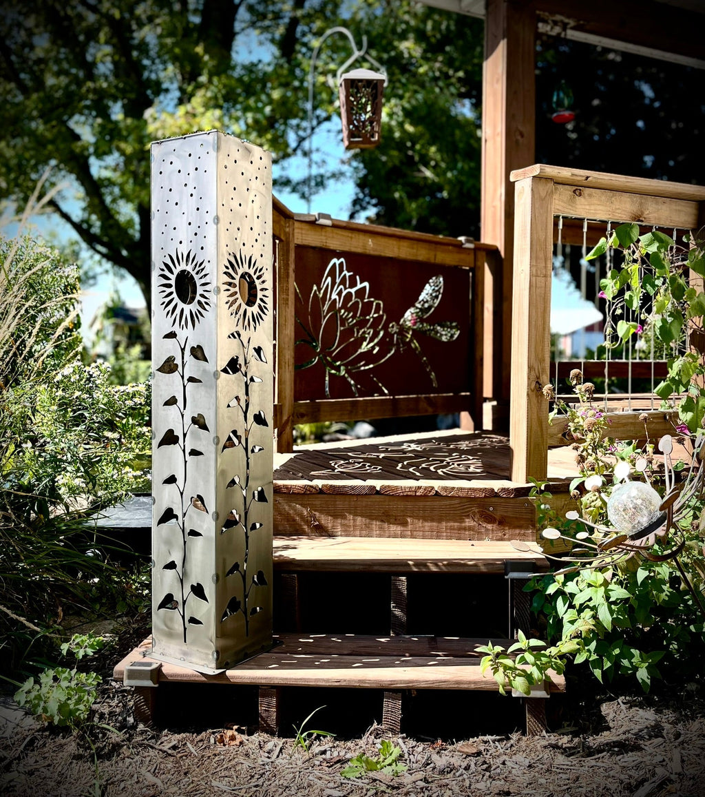 XL Square Sunflower Solar Pillar Multiple Sizes